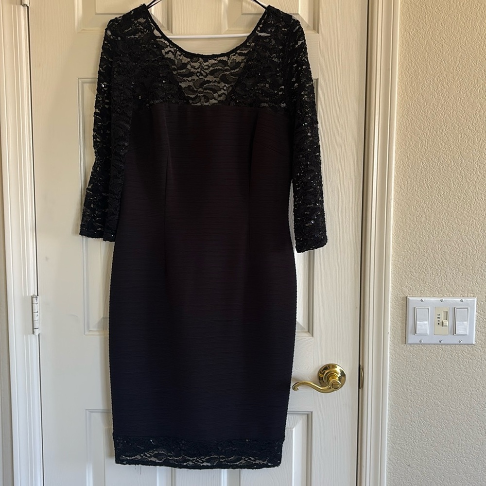 Alex Evenings lace and sequins dress with Accordion body size 12